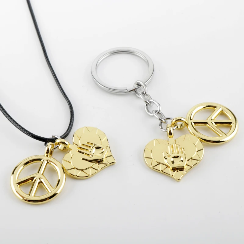 

Anime jojo bizarre adventure pendant necklace Cosplay Necklaces keychain for men Metal Jewelry Accessories