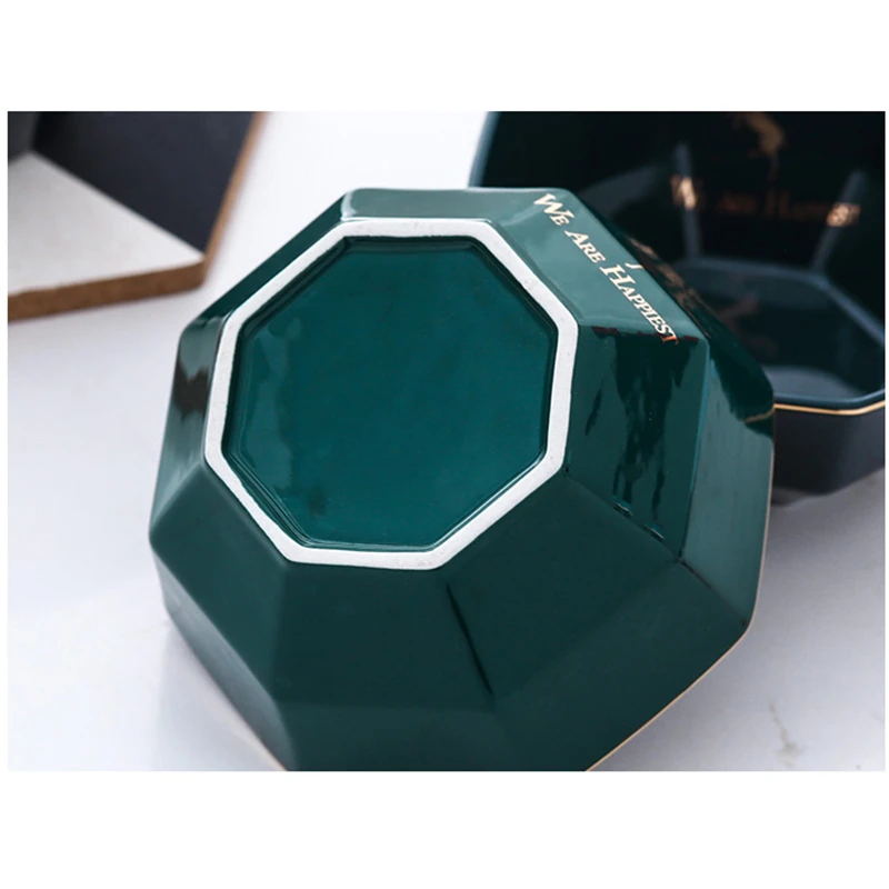 Керамическая сервировочная чаша роскошная изумрудная Салатница Бытовая Посуда