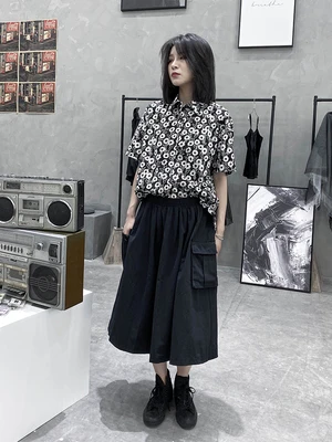 Черная юбка-комбинезон лето 2020 новая модная длинная юбка трапециевидной формы с