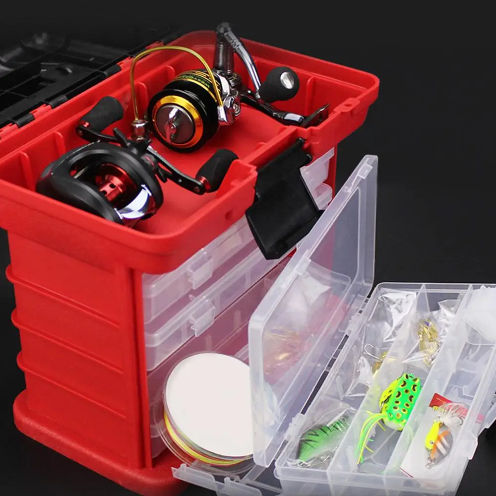Портативный рыболовный ящик мульти Слои рыбы контейнер Приманка box Прочный