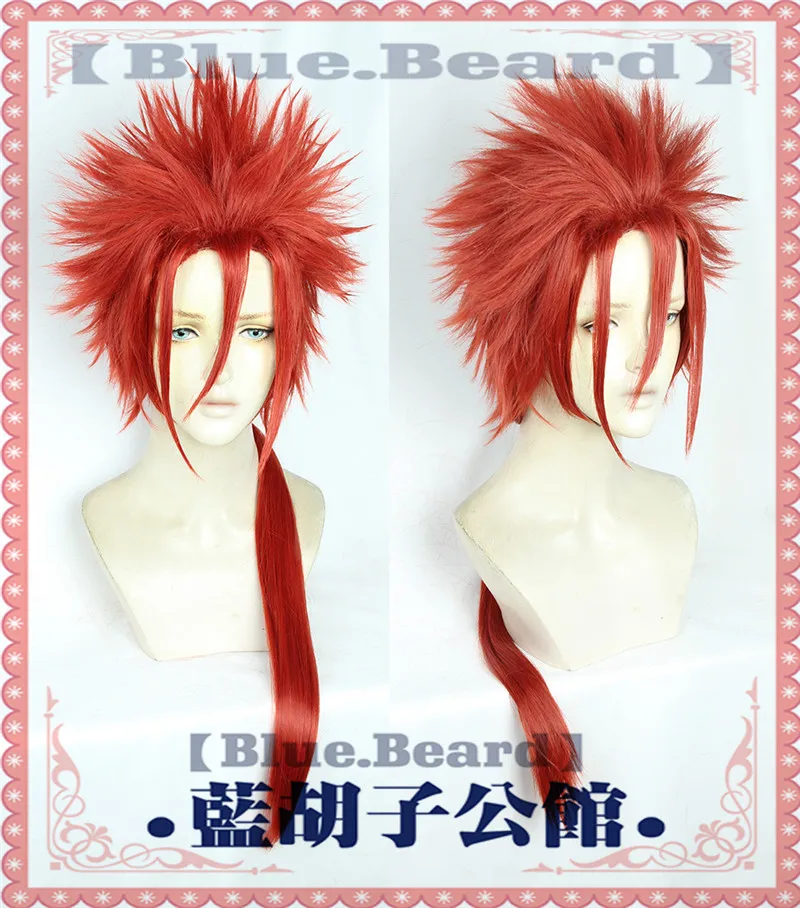 

Парики для косплея грелла сутскафэнтези VII Рено FF7, высокотемпературные волосы из синтетического волокна, красные длинные волосы + сетка для парика