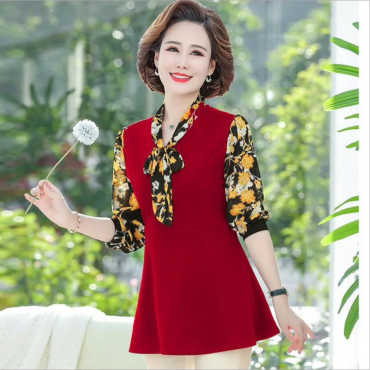 

Women Blouses NEW bow collar Short sleeve Long sleeve floral Shirt Female Casual tops blusas femininas elegante