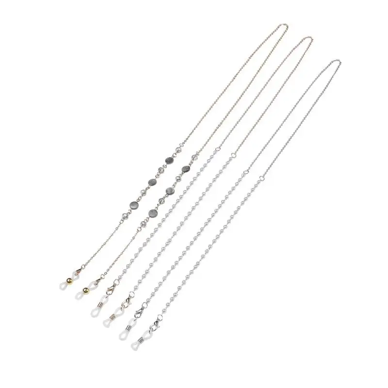 

1PC New Pearl Eyeglass Chain Antiskid Anti Losing Mask Chain Mask Hanging Rope Mask Comfortable Belt Adjustable Eyeglass Chain