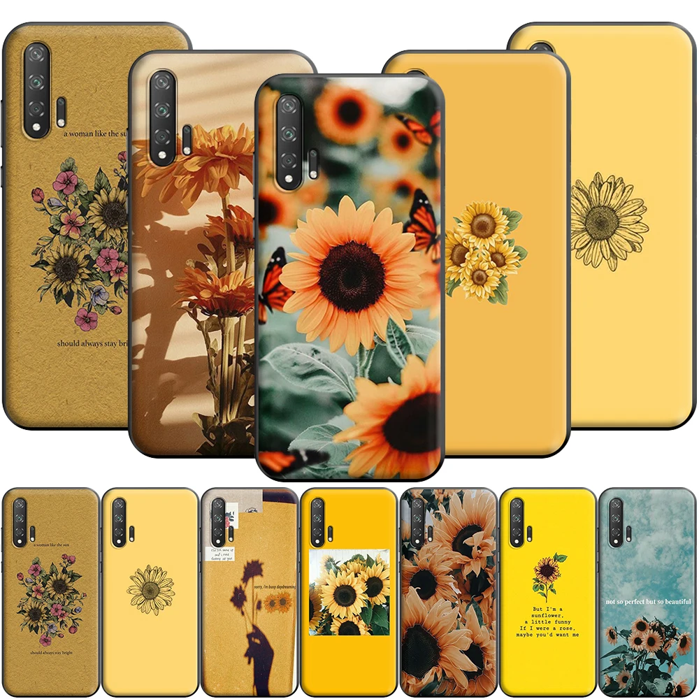 Красивый желтый подсолнух эстетический силиконовый чехол для Huawei Honor V30 30 8 8A 8X 8C 9