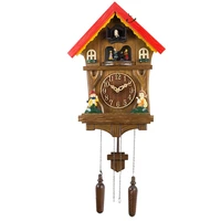 nordic cuckoo wall clock pendulum wooden mute vintage wall clock simple large vogue living room zegary scienne home watch ac50al