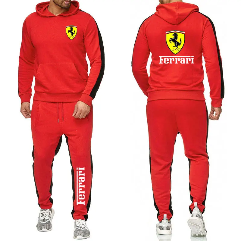 

2021spring and autumn men's oversized hoodie+pants high quality jogging sweater F1 car brand logo printing men's sets motorcycle