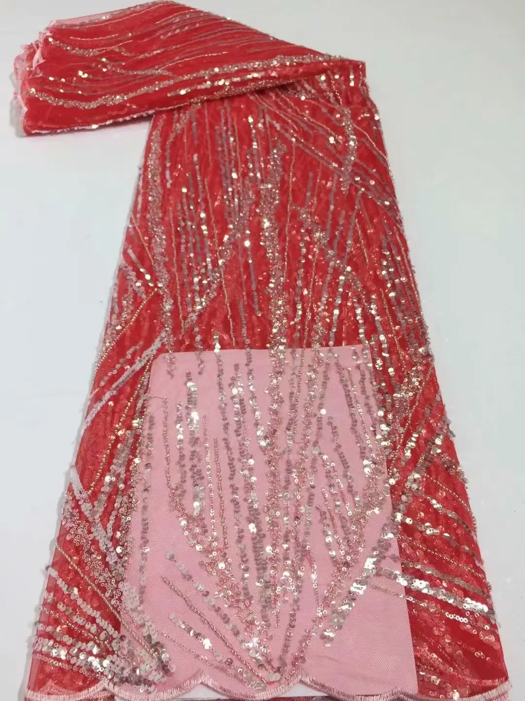

High quality embroidery fabric French tulle net yarn/with sequins African Nigerian lace fabric evening dresses