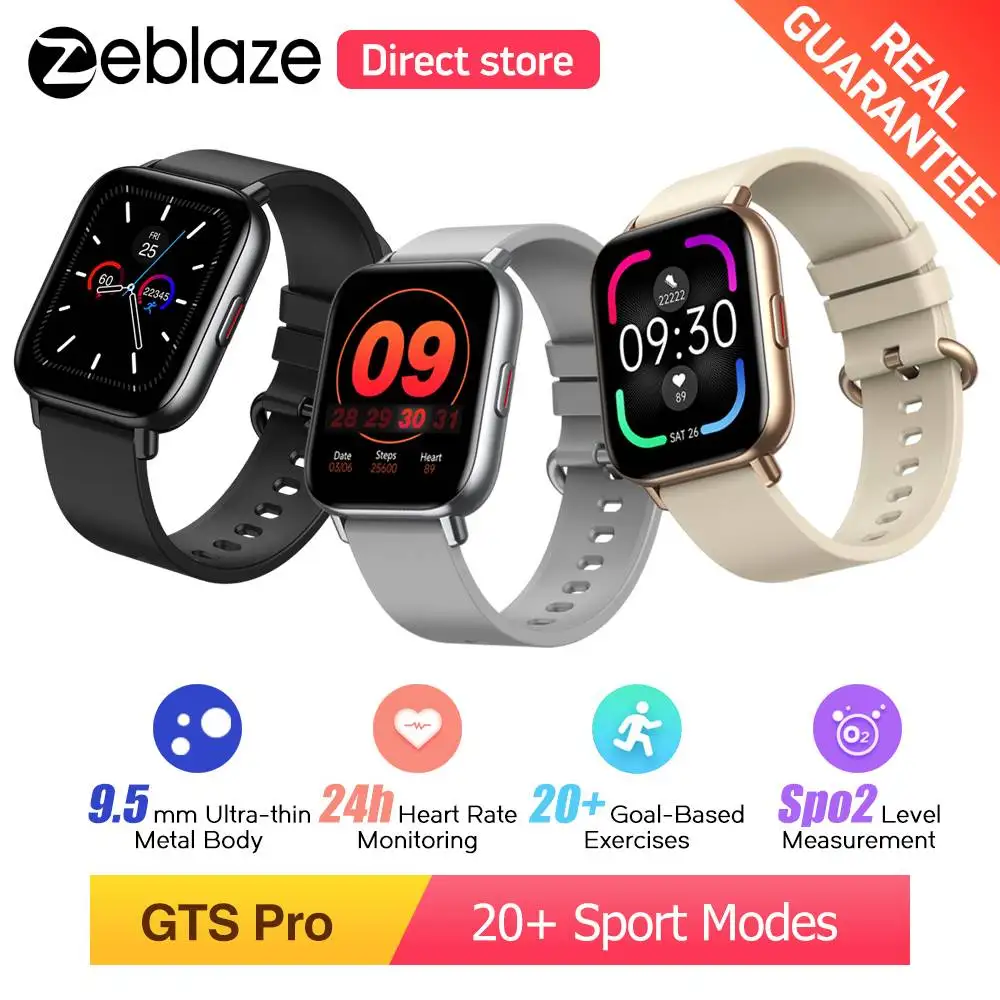 Zeblaze GTS Pro Smart Watch Men Smartwatch Smart Sport Fitness Wristband Heart Rate Monitoring Waterproof Women Clock Smartwatch