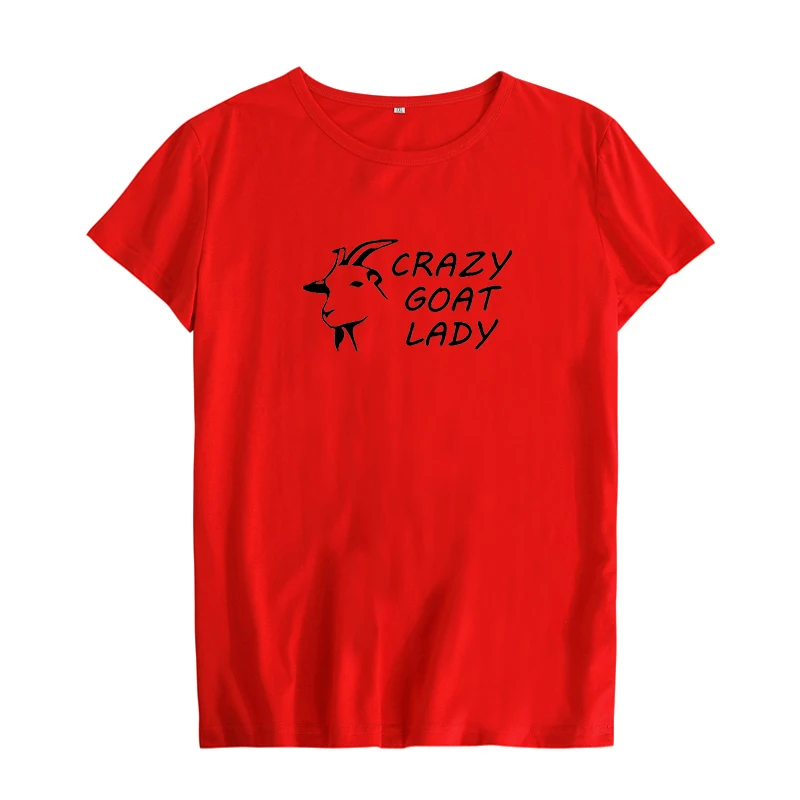 red-black Сумасшедший козел леди забавная фраза футболки Животные для влюбленных женская футболка со слоганом "это моя Пижама" модные женские туфли Tumblr футболка черный, Белый Цвет Футболка с принтом - Цвет: red-black