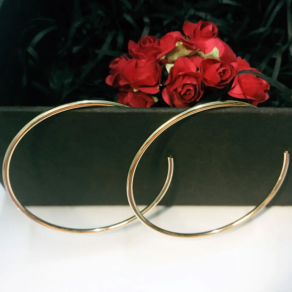 

Ear Rings Big Earrings for Women Round Earring Accessories Aretes de Mujer Korean Earings Fashion Jewelry Golden Color 5 .9cm