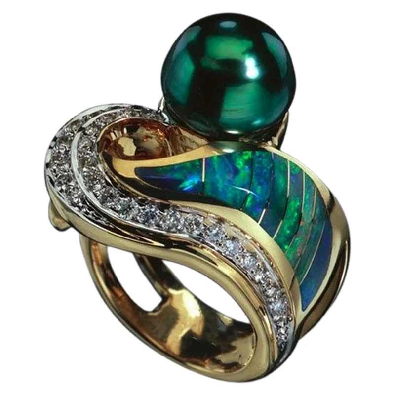 Изысканное элегантное женское кольцо из сплава неправильной формы Нефритовое