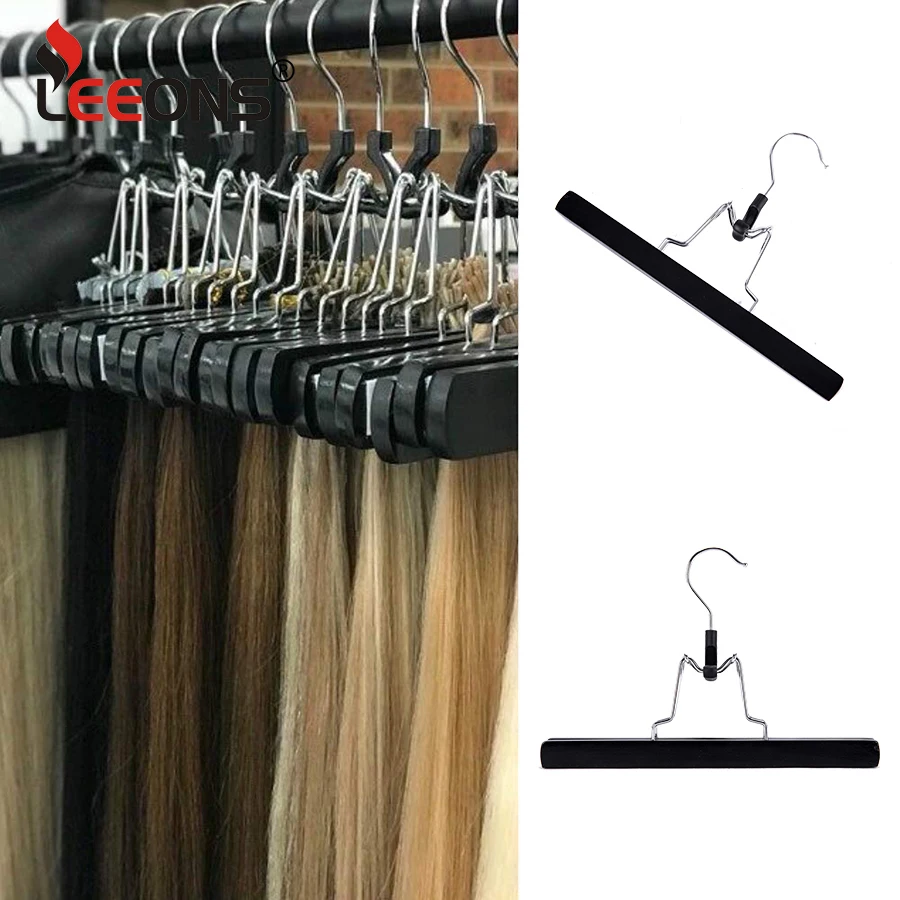 

Leoons 5 Packs Hair Extension Holder Wig Storage Bag With Hanger Hairpieces Ponytail Bundles Storage For Store Style Black Color