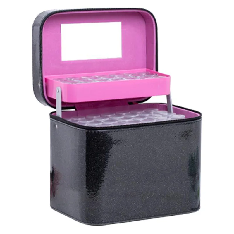 126-Pack Portable Suitcase Essential Oil Bottle Storage Bag Manicure Fragile Bottle Cosmetic Organizer