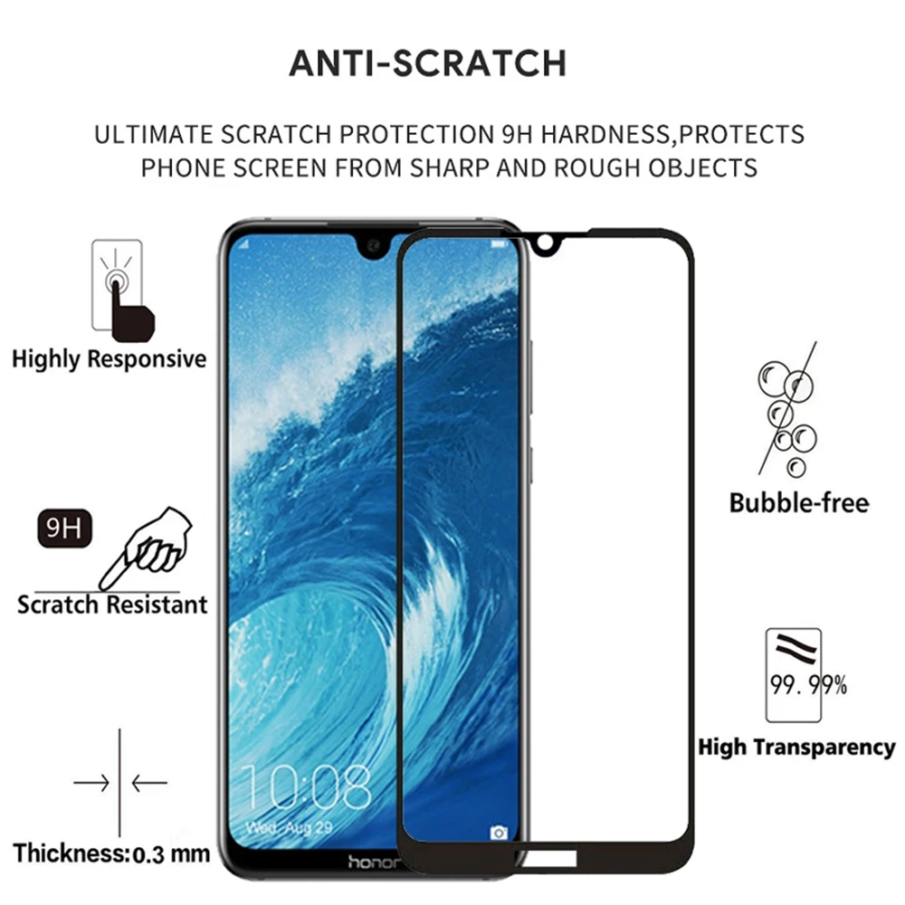 AiSMei закаленное защитное стекло для huawei Y5 Y6 Y7 Y9 2018 протектор экрана Prime 2019