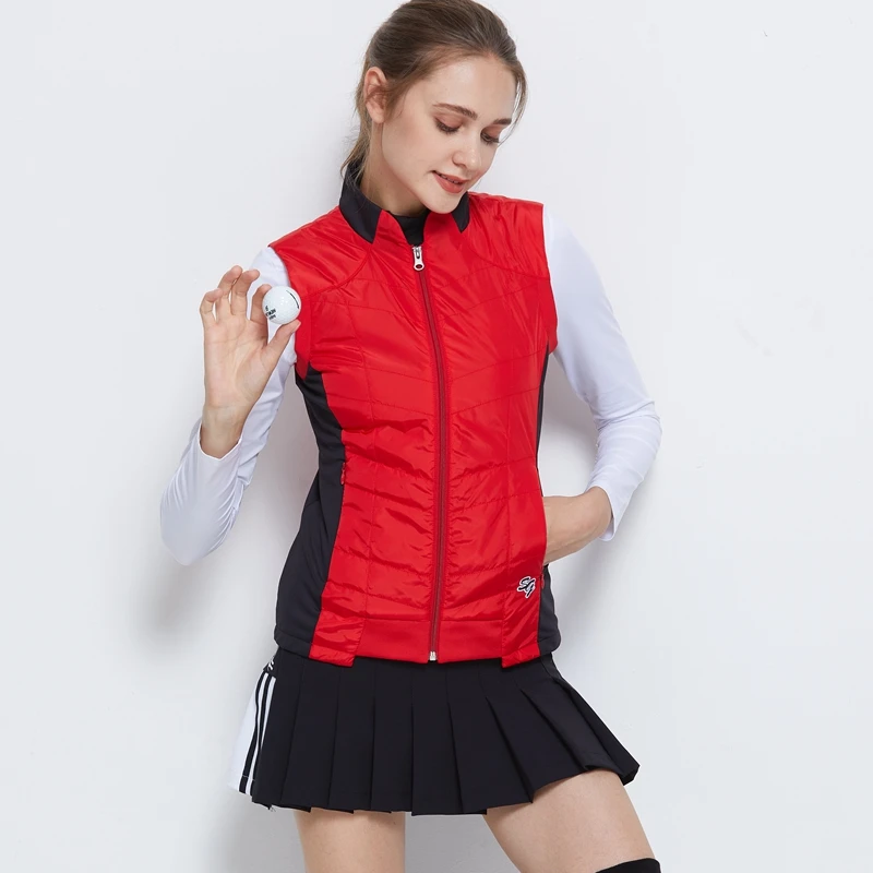 

Куртка для гольфа Swan Love Женская осенне-зимняя одежда для гольфа женский плотный жилет ветрозащитный Теплый жилет уличная спортивная ветров...