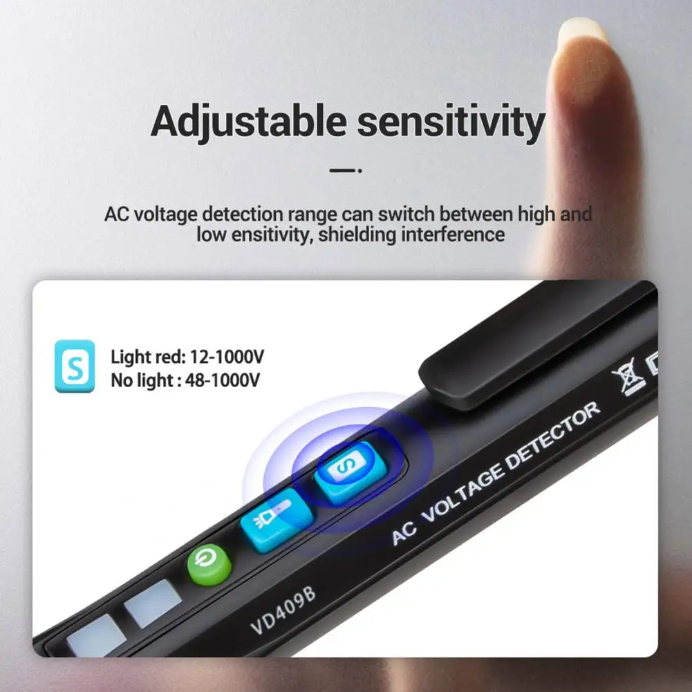 

VD409B Test Pencil Intelligent Sensitive Black Voltage Sensitivity Electric Compact Pen for Home