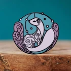 Брошь в виде белого животного, снега, норки, хорька, Эрмина, металлический значок, значок на лацкан в виде зимних животных в природе, ювелирное изделие для дикой природы