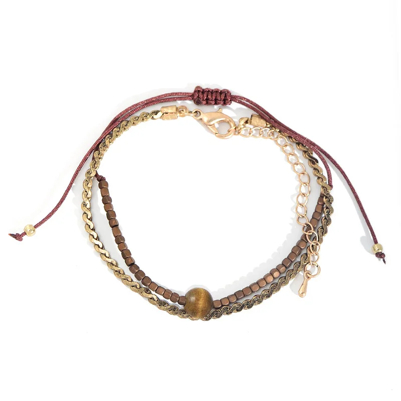 2 шт./компл. модный винтажный женский Femme Homme Мужской панк браслет с деревянной