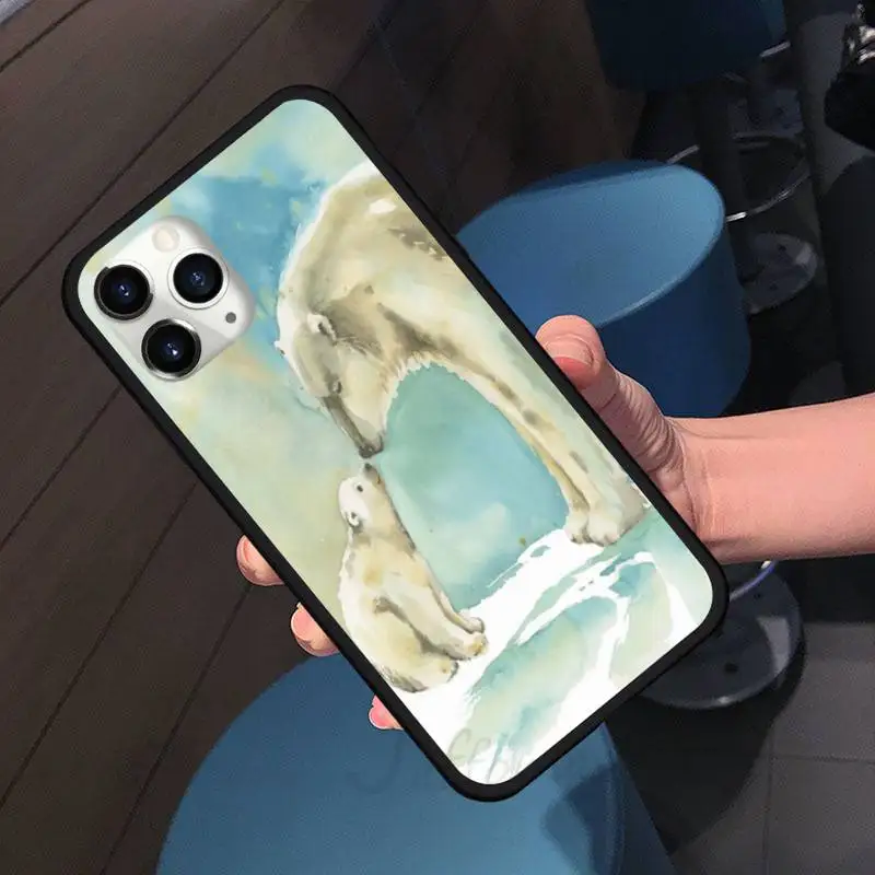 

Polar Bear cute love cartoon animal Phone Case for iPhone 11 12 pro XS MAX 8 7 6 6S Plus X 5S SE 2020 XR Soft silicone