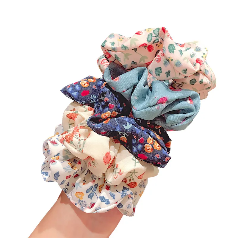 

1PC Sweet Flowers Hair Rope Elastic Hair Bands Scrunchies for Women Polyester Rubber Band Ponytail Holder For Hair Accessories