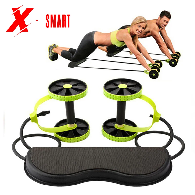 AB Wheels Roller Stretch Elastic Abdominal Resistance Pull Rope Tool AB roller for Abdominal muscle trainer exercise