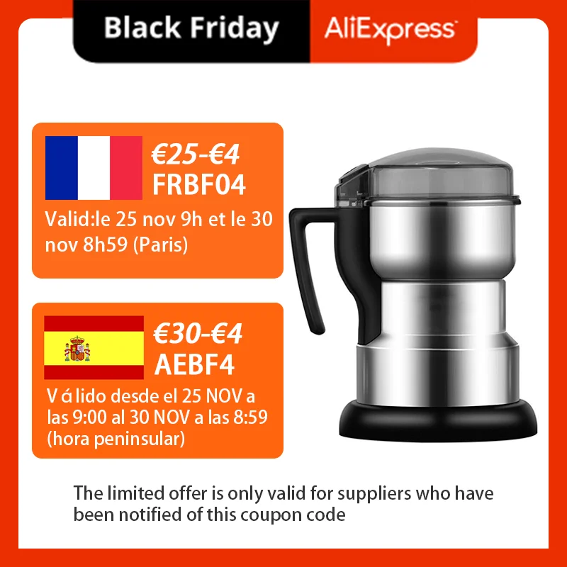 

Household Small Coffee Grinder Cereals Nuts Beans Spices Grains Grinder Electric Mixer Food Crushing Equipment US EU UK