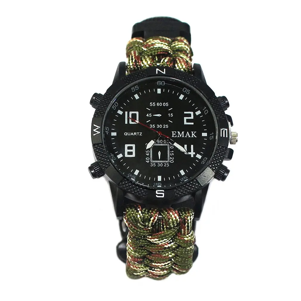 Спасательный круг свисток Компас водонепроницаемые часы LED цифровые наружные