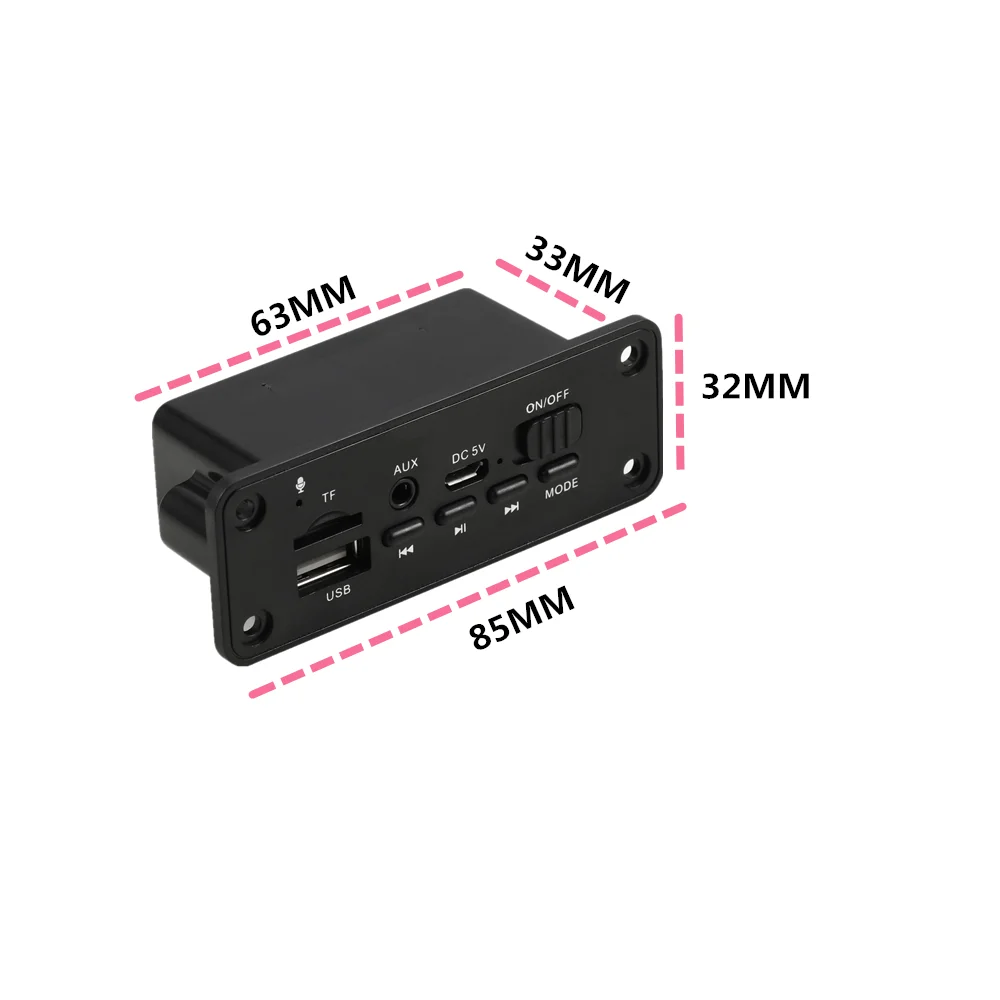 DC 5V 2*3W Amplifier Bluetooth 5.0 MP3 Player Decoder Board Car FM Radio Module Support TF USB AUX Handsfree Call Record | Электроника