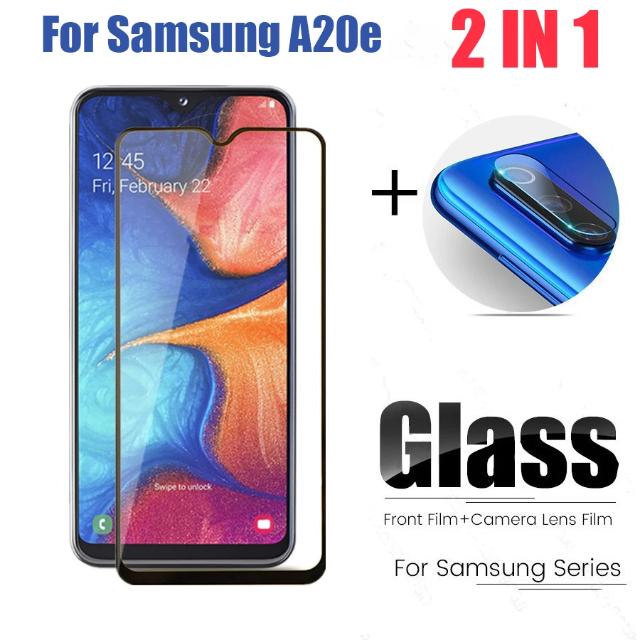 

Защитное стекло с полным покрытием 2-в-1 для Samsung Galaxy A20e, защита экрана камеры, закаленное стекло для Samsung A20 e A 20e a20 e