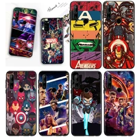 marvel the avengers for honor 8s 8c 8x 8a 8 7s 7a 7c max prime pro 2020 2019 anti fall silicone black phone case