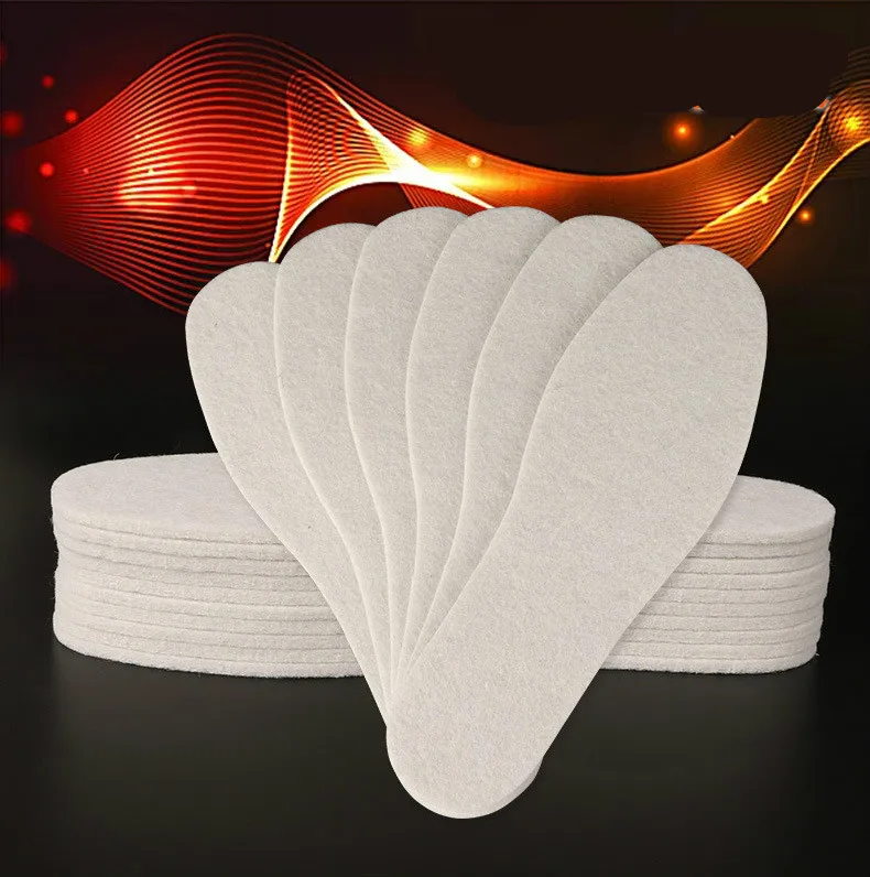 Wool Felt Insole Thickening Soft Plus Plush Breathable Men Women Cotton Warm Insoles Shoe Pad