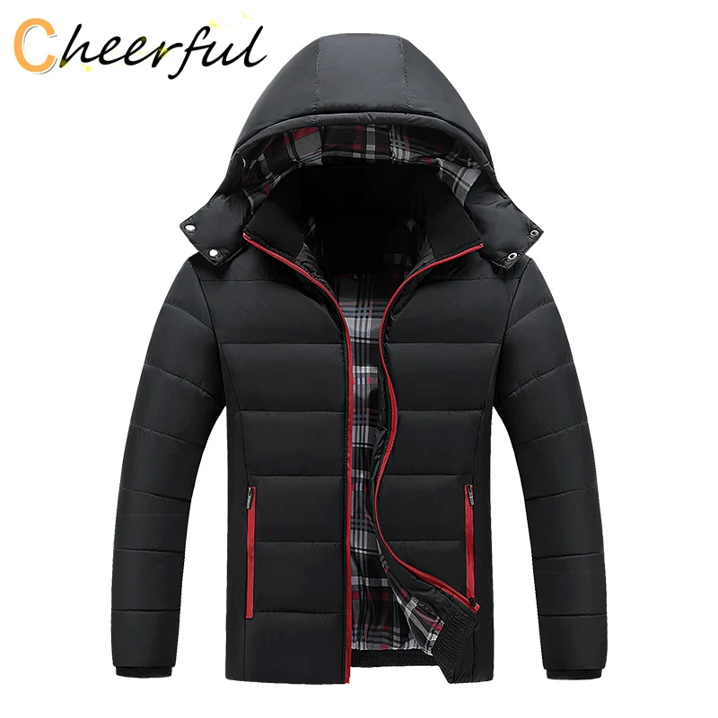 

Korean Winter Pop Men'S Warm Coat New Cotton Padded Clothes Cold Proof Extra Large Cotton Padded Jacket Detachable Hat Gentleman