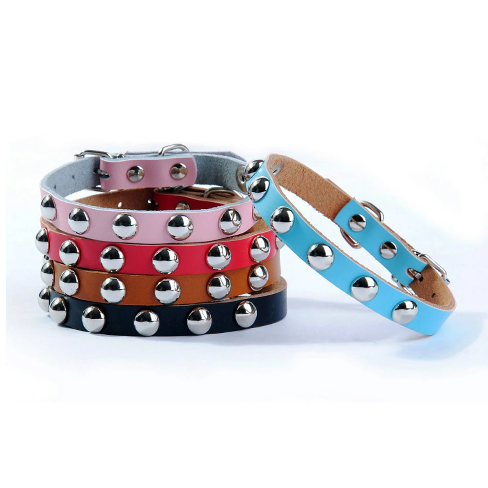 

Spiked Studded Small Large Cat Collar Rivet Accessory Hond Neck Strap For Kitten Necklace Leather PU Pitbull BullCat Pet