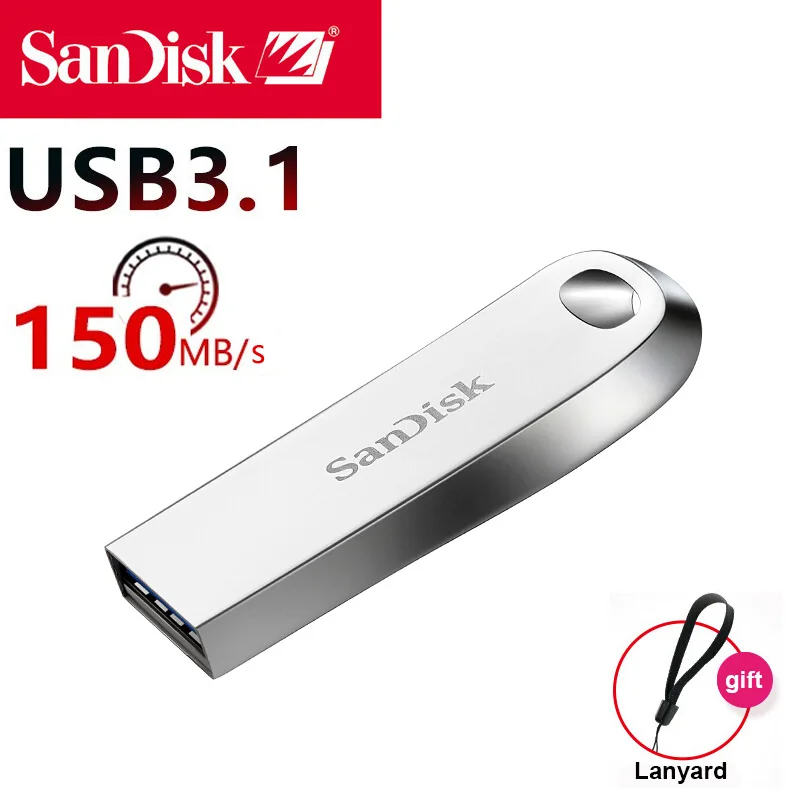 

New Original Sandisk Ultra Luxe USB 3.1 USB Flash Drive Pen Drive Max 150MB/s CZ74 128GB 64GB 32GB 16GB Pendrive Animado USB Key