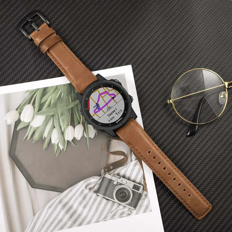 Quick Fit Кожаный ремешок для часов 22 мм для наручных часов Garmin Fenix 6/6 iPad Pro/5/5 Plus/Forerunner 945/935/подход S60/инстинкт ремешок для часов