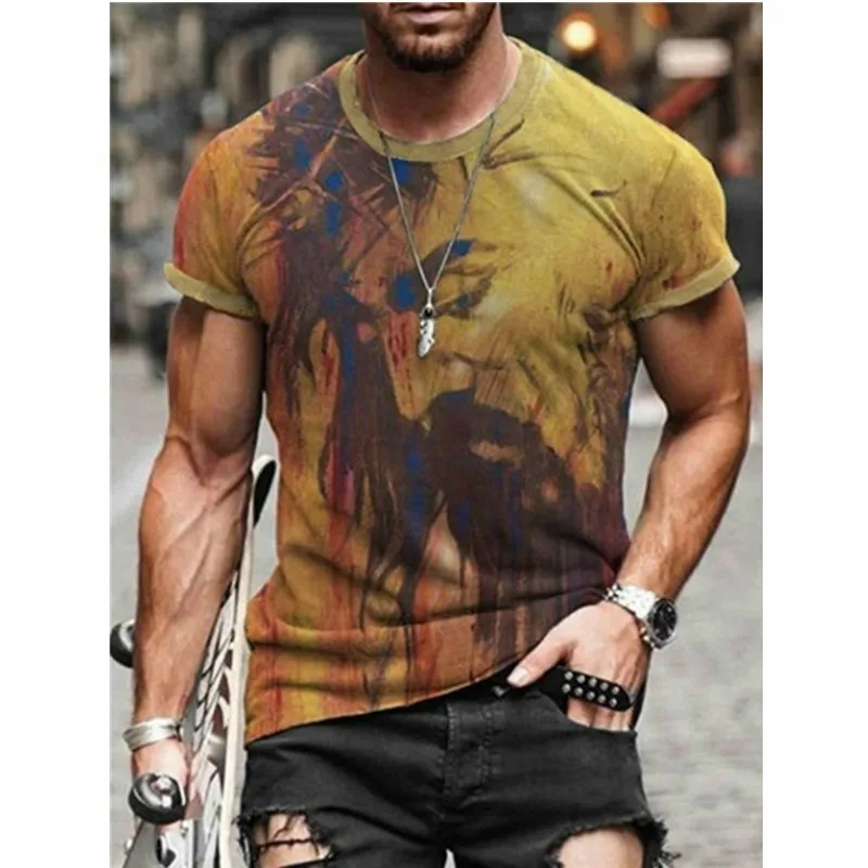 

Short Sleeve Men'S T-Shirt European And American Fashion Summer New 3d Printing Style Oversized T-Shirt Streetwear Fashion 2021
