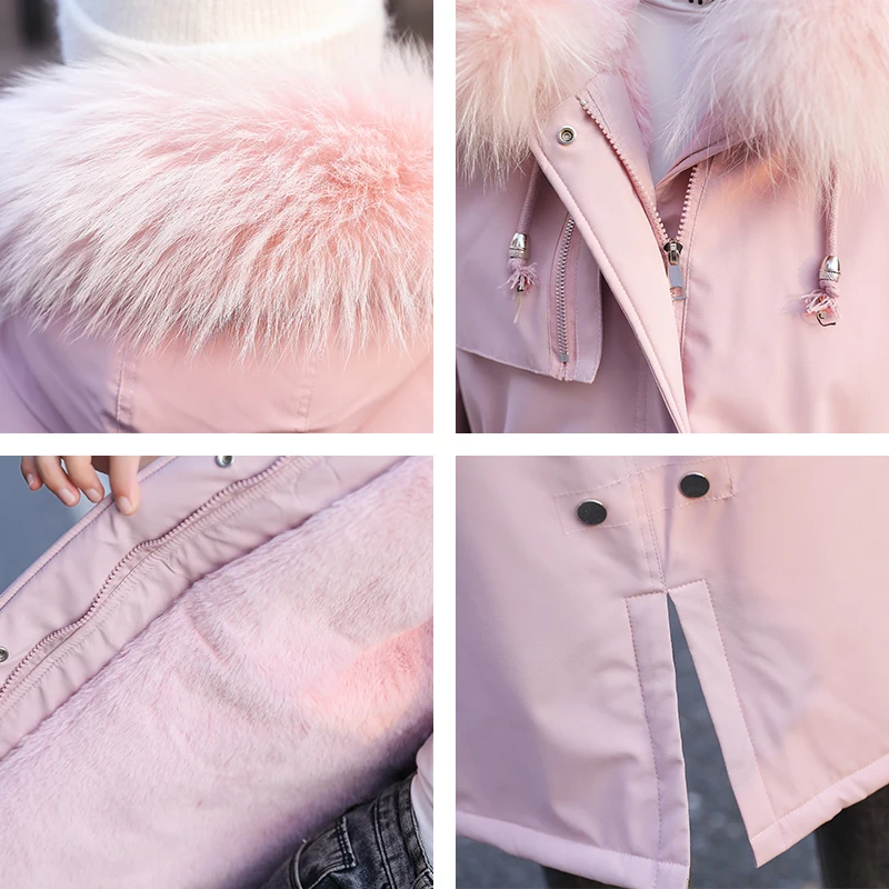 

Korean Style Women Long Jacket Winter Slim Wool Liner Parka 2020 Plus Size Thick Outwear Hooded Fur Collar Casual Chaqueta Mujer