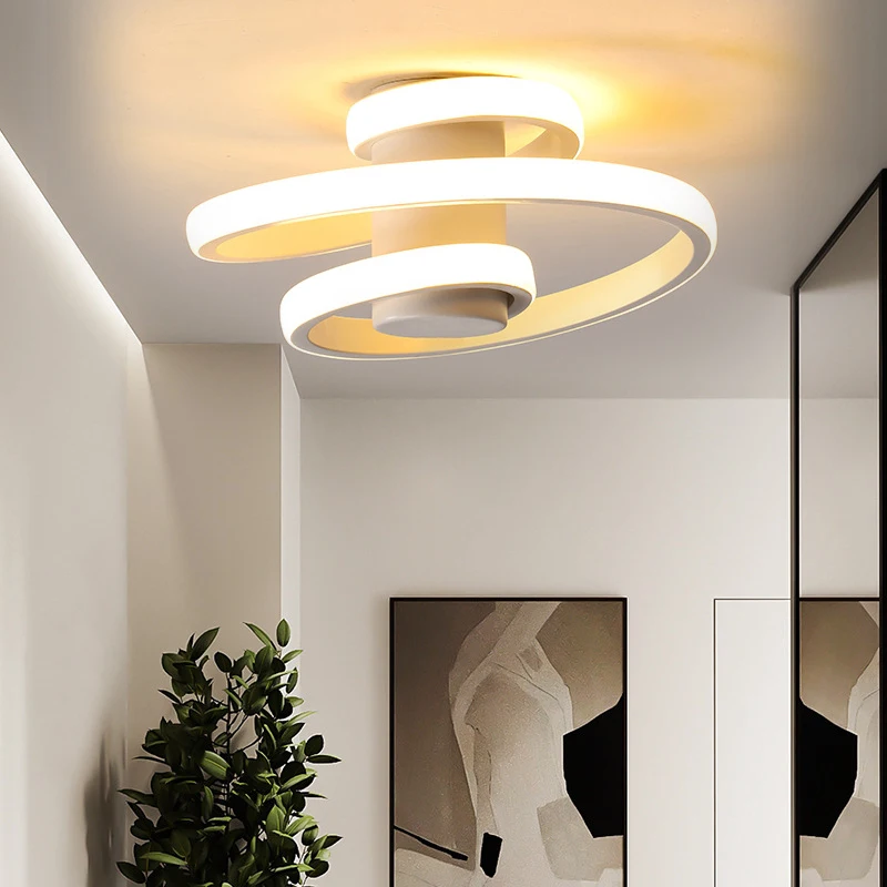 

Led Ceiling Lamp For Corridor Aisle Cloakroom Dimmable Black & White Modern Lighting Hallway Balcony Home Decor Light Fixture