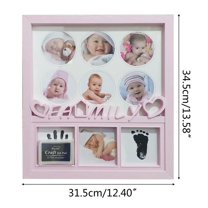 

Creative DIY Baby Wall Hanging Pictures Display Stand Record Handprint Footprint Souvenirs Photo Frame Kids Growing Memory Gifts