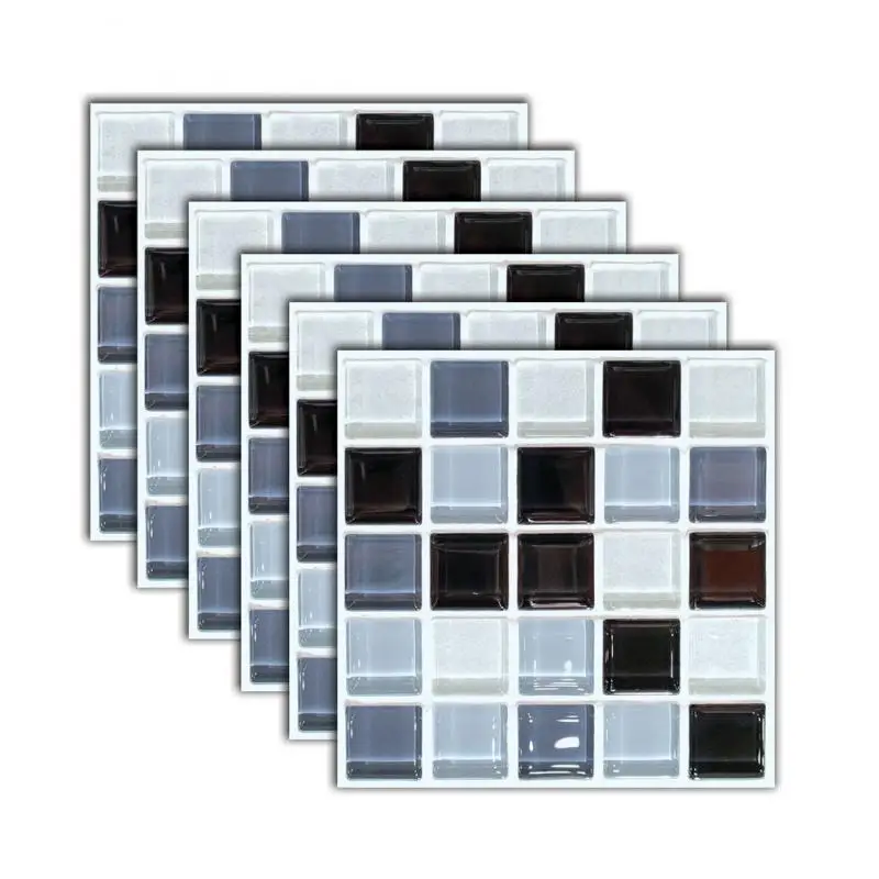 6 шт. самоклеящаяся виниловая настенная 3d наклейка для плитки 20 х20 см|Наклейки на