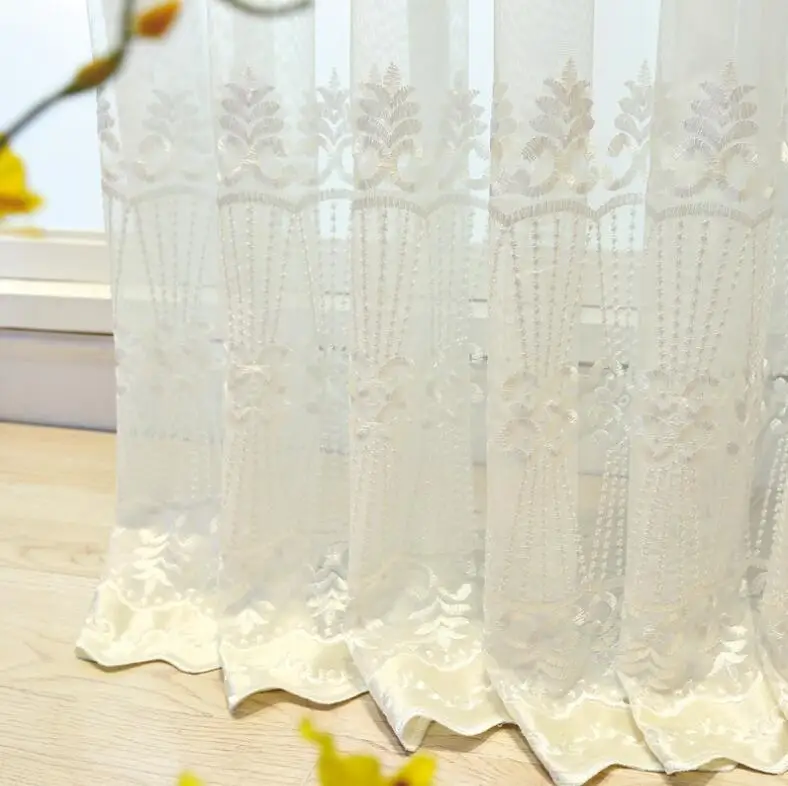 Жаккардовые белые занавески с вышивкой для спальни оконные гостиной прозрачные