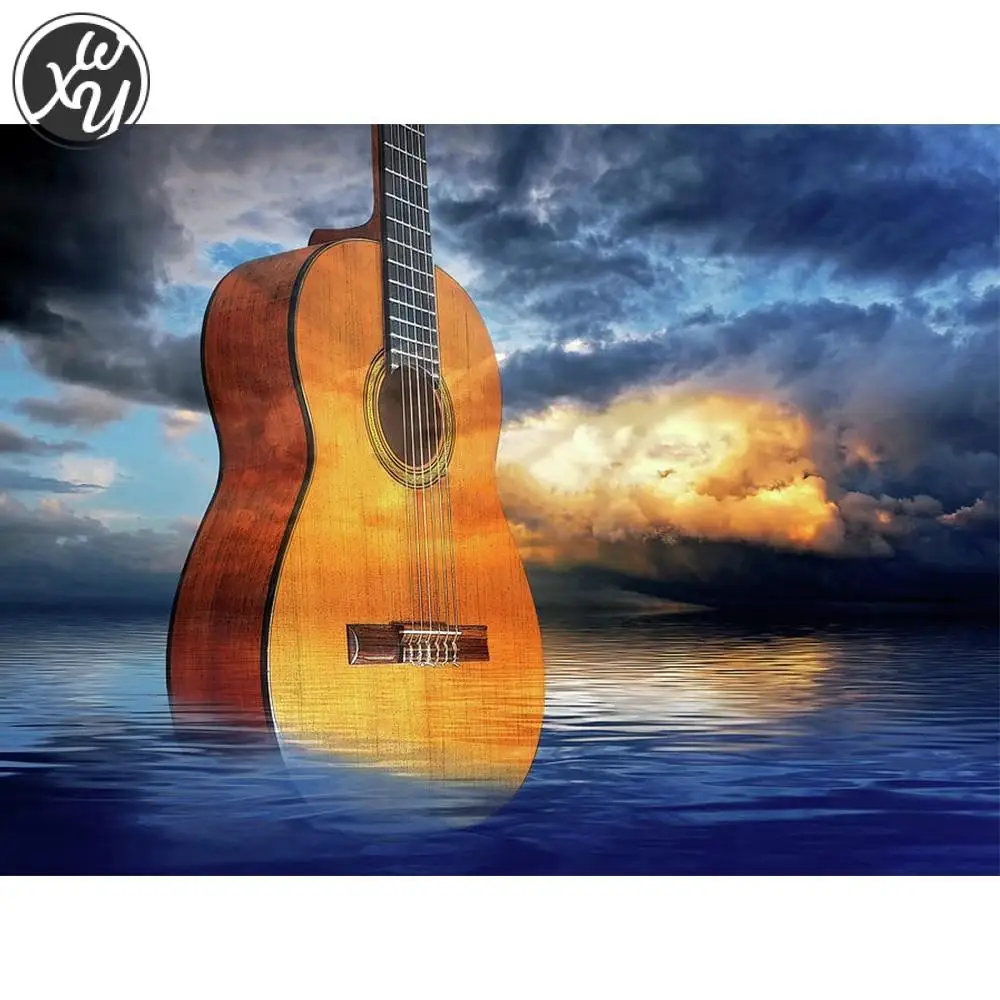 Наборы для алмазной живописи взрослых гитара полная вышивка крестиком музыка