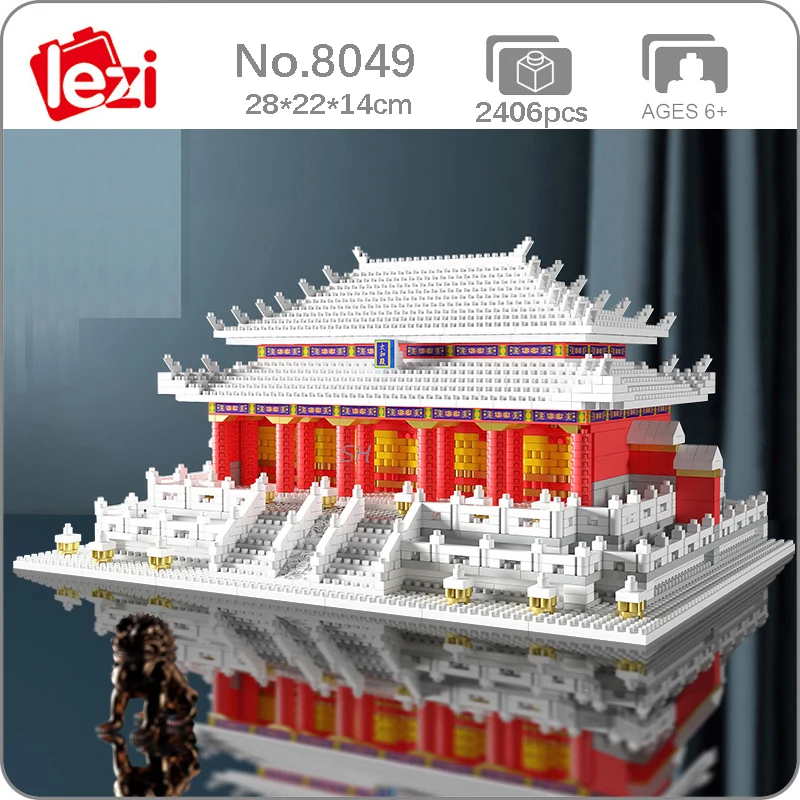 

World Architecture Snowing Hall of Supreme Harmony Taihe Palace Mini Diamond Blocks Bricks Building Toy for Children No Box
