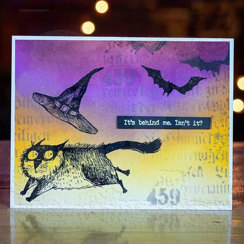 Прозрачный силиконовый штамп/печать для изготовления кота Хэллоуина черного