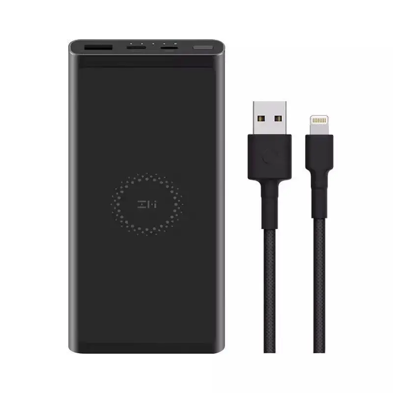 ZMI WPB100 10000 мА/ч, Беспроводной Мощность банка для MFi Apple для подзарядку с защитой от молнии двойной USB-C 18 Вт макс. 10 Вт макс сертификацией Qi - Цвет: Power Bank 0.3m MFi