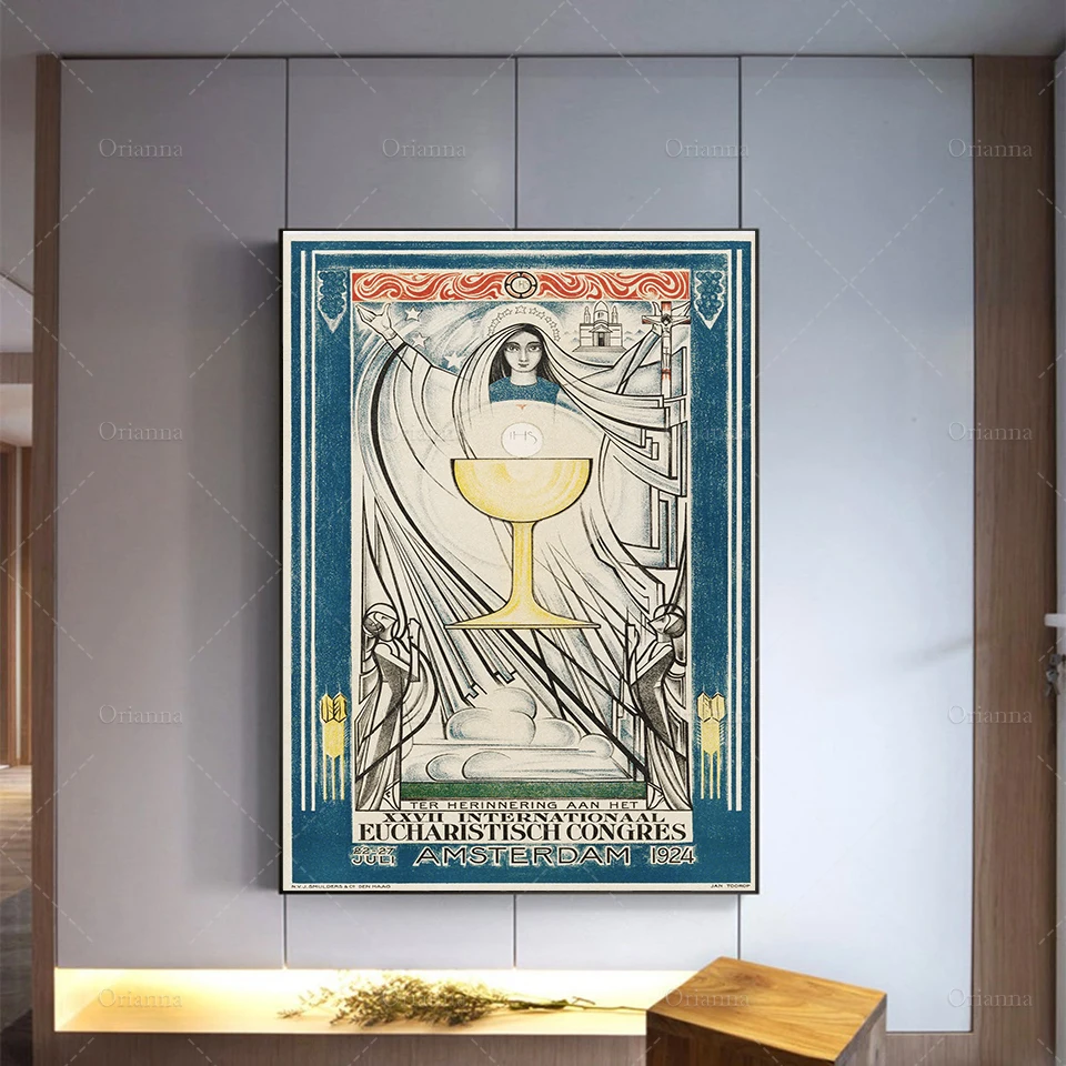 

Amsterdam Poster|A Vintage Poster For A Holland Exhibition In 1924 Home Minimalism Bedroom Decoration Canvas Painting Wall Art