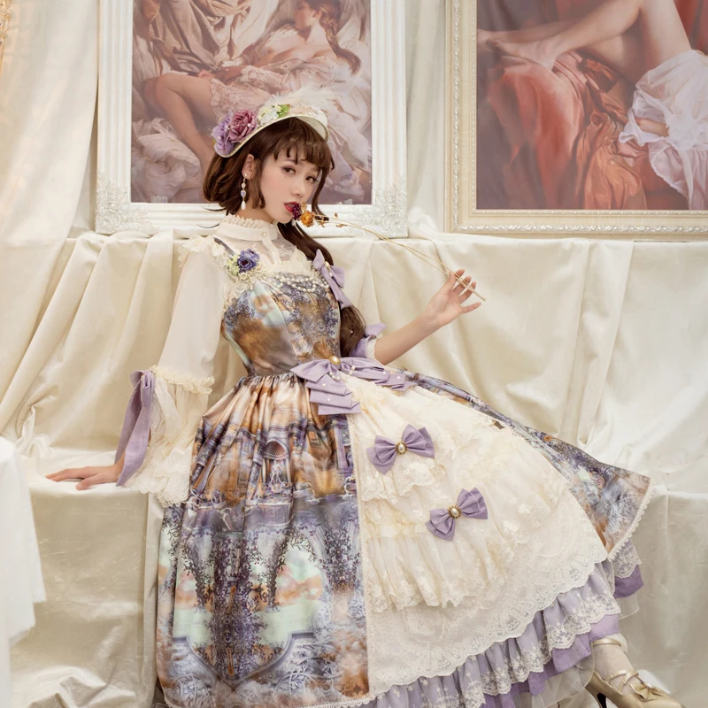 Винтажное платье с рюшами и открытой передней частью от компании Miss Point|Женские