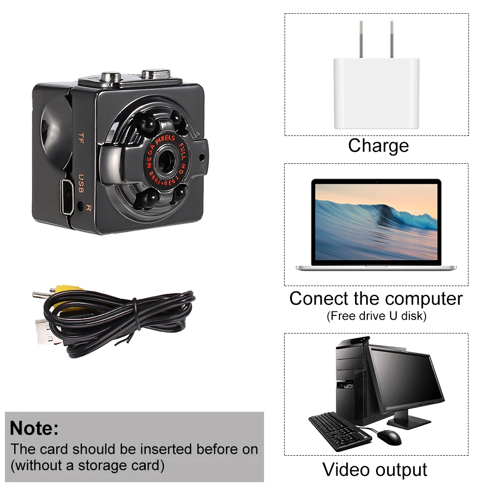 SQ8 Smart Full HD Camera Mini Camera 1080p Micro Outdoor Camera Sport Video Night Vision DVR DV Motion Sensor Micro Camcorders