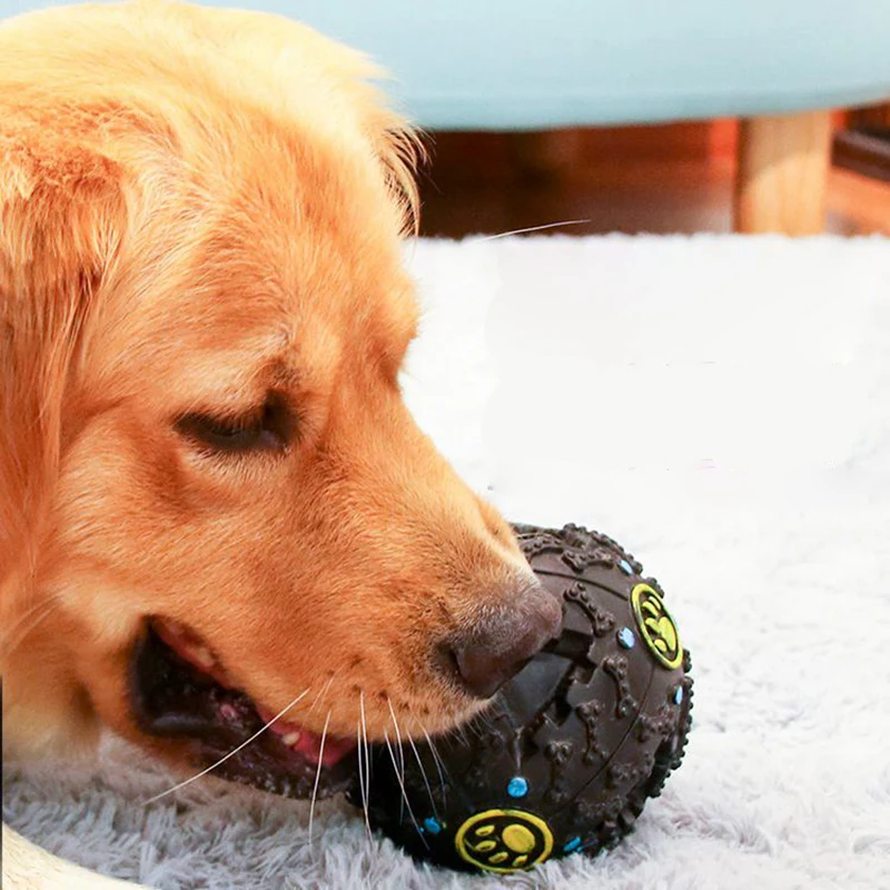 Щенок собака кошка кормушка диспенсер мяч силиконовый звук ретривер жевательный