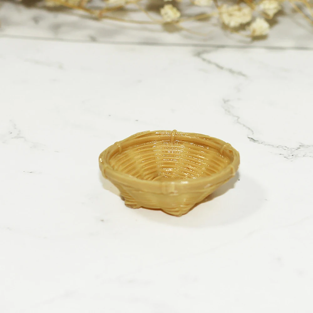 

1Pcs 1/12 Doll House Miniature Resin Basket Simulation Tableware Model Mini Decoration Toy Dollhouse Accessories